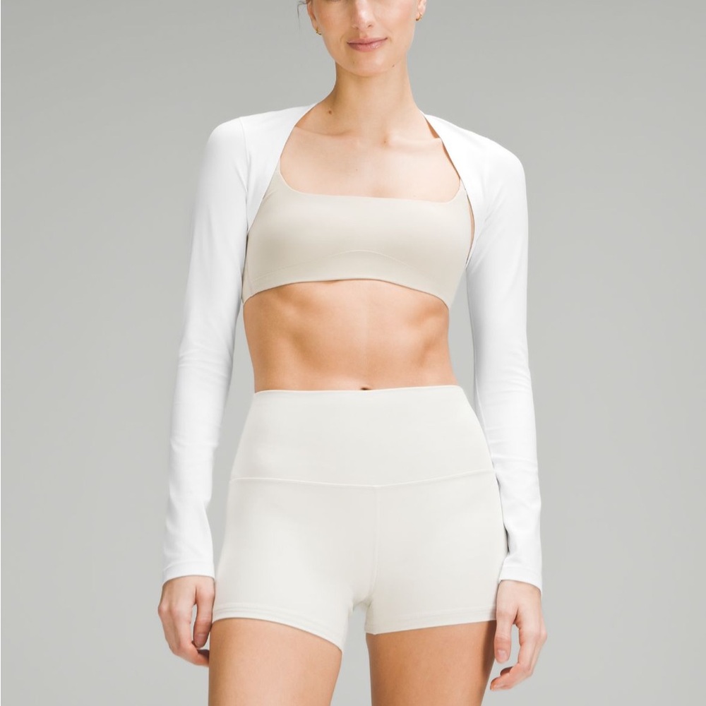 Lululemon Nulu Longsleeve yoga shrug in white